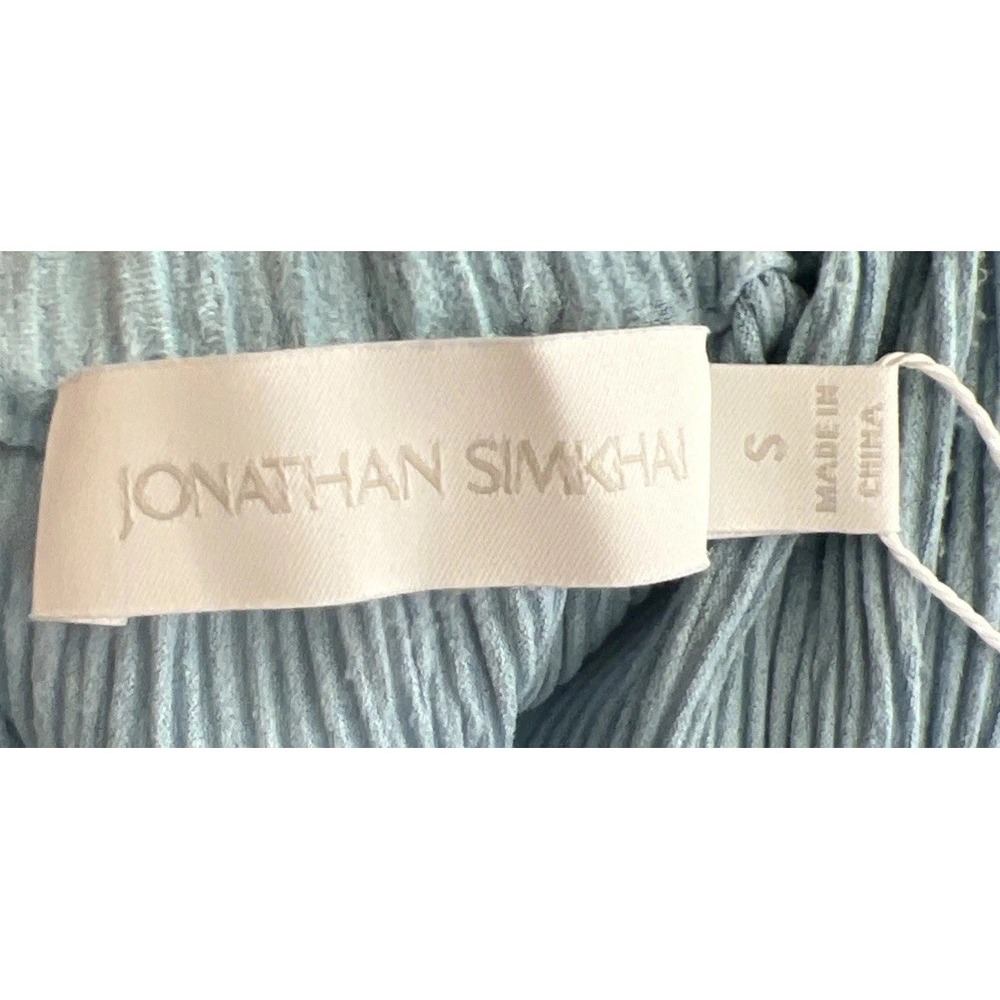 NWT Johnathan SIMKHAI Lillee Open Back Maxi Dress Blue Plisse Gown Size Small - Picture 10 of 11